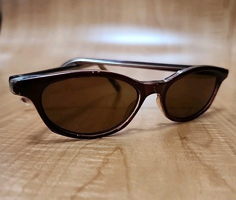 MCM Style Tortoise Shell Sunglasses Small Oval Cat Eye Frames Vintage Unmarked