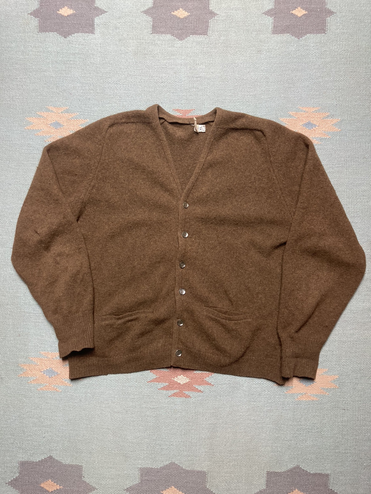 Vintage 60s cardigan sweater Detroit Knitting Mills button front lambs wool XL