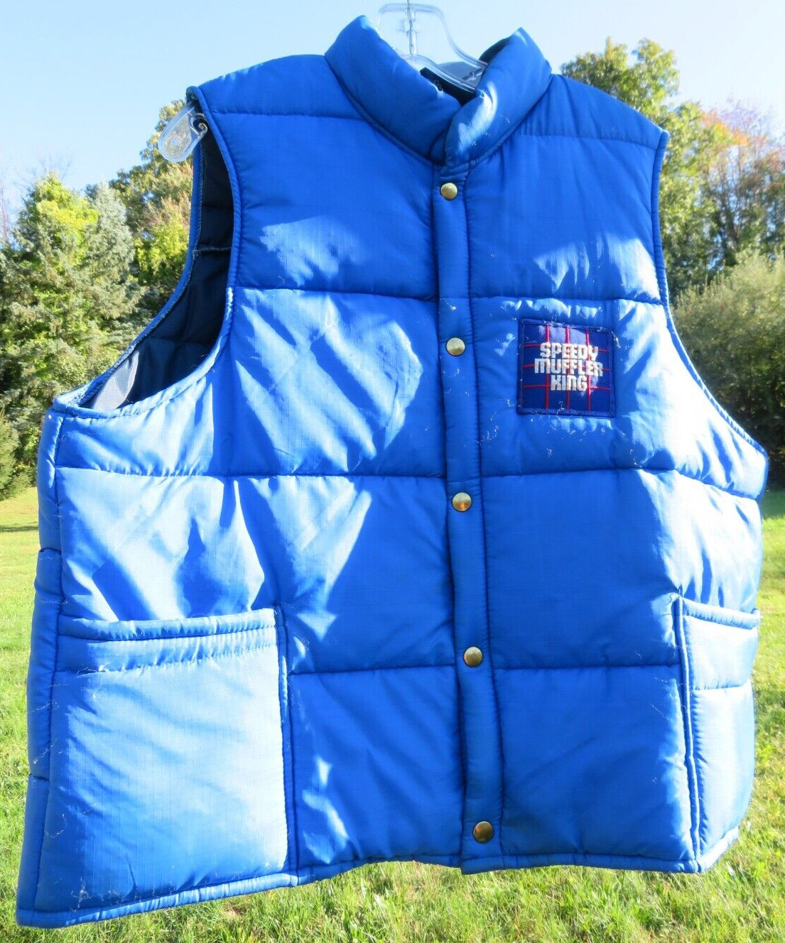 Vintage 1970s MIDAS SPEEDY MUFFLER KING Auto Truck Driver Sport Vest Coat Jacket