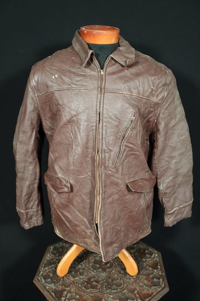 VERY RARE VINTAGE 1950’S DARK BROWN HORSEHIDE LEATHER JACKET SIZE LARGE