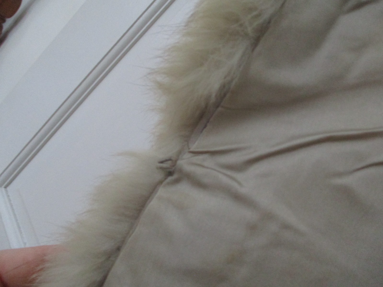 Vintage Handmade Natural Ivory Fox Fur Stole Shrug Wrap Bridal 41” 2 Pelts