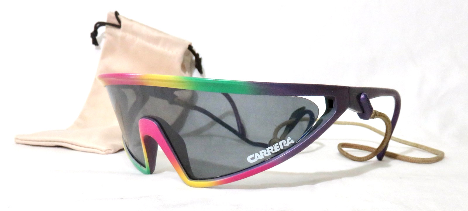 Vintage Carrera, Austria 5496 80 110, 1980s sport mask sunglasses RAINBOW READ