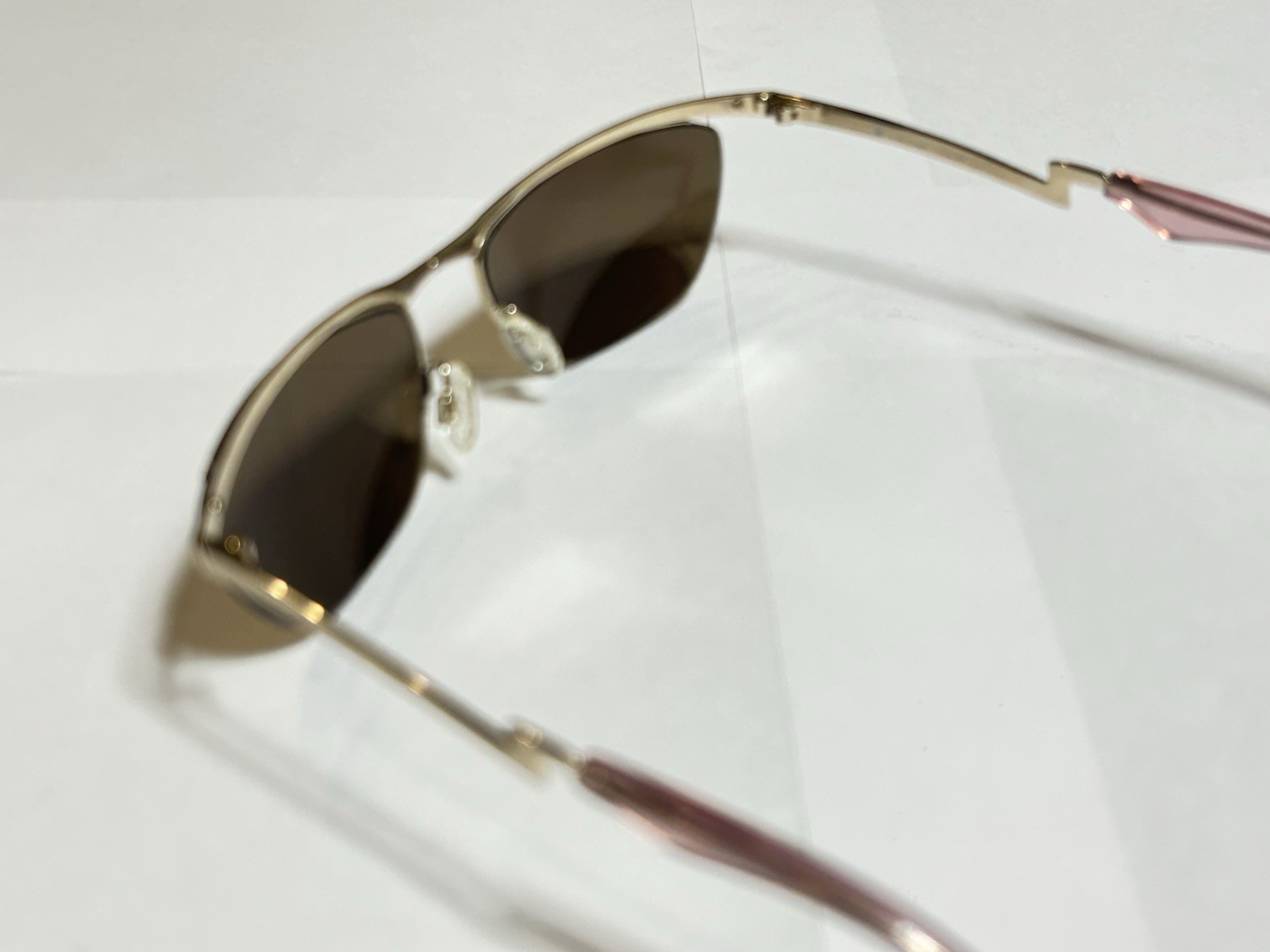 Neostyle EOS 09 Vintage Sunglasses Gold Brown Shield Rimless 55-18 Germany
