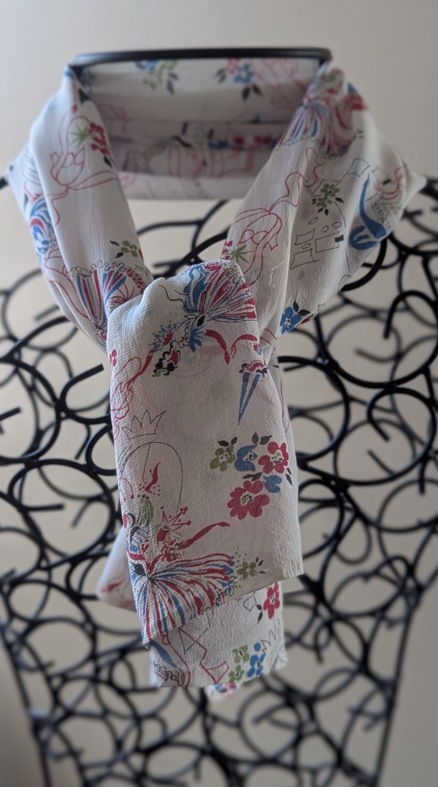 Vintage Sheer Novelty Scarf Ballet Dancer Fairytale Cottagecore Romantic 34″