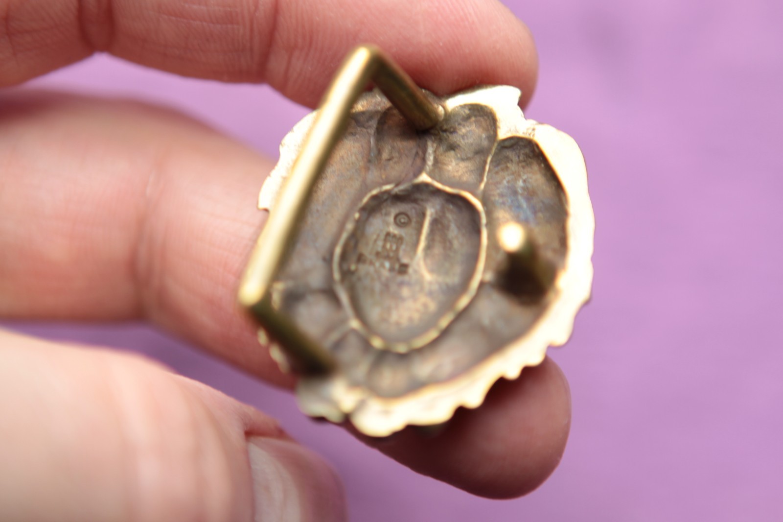 Vintage Rare Small Version of James Avery Solid Brass Lion Head Belt Buckle