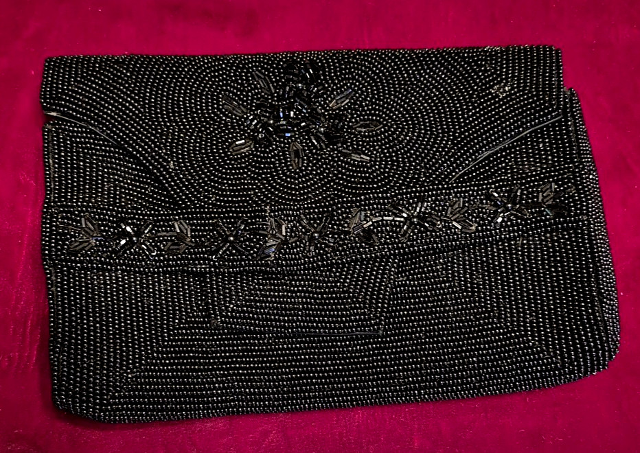 Vintage JAPAN 1960s Beaded Clutch – Evening Wear, Fold Over, Classy