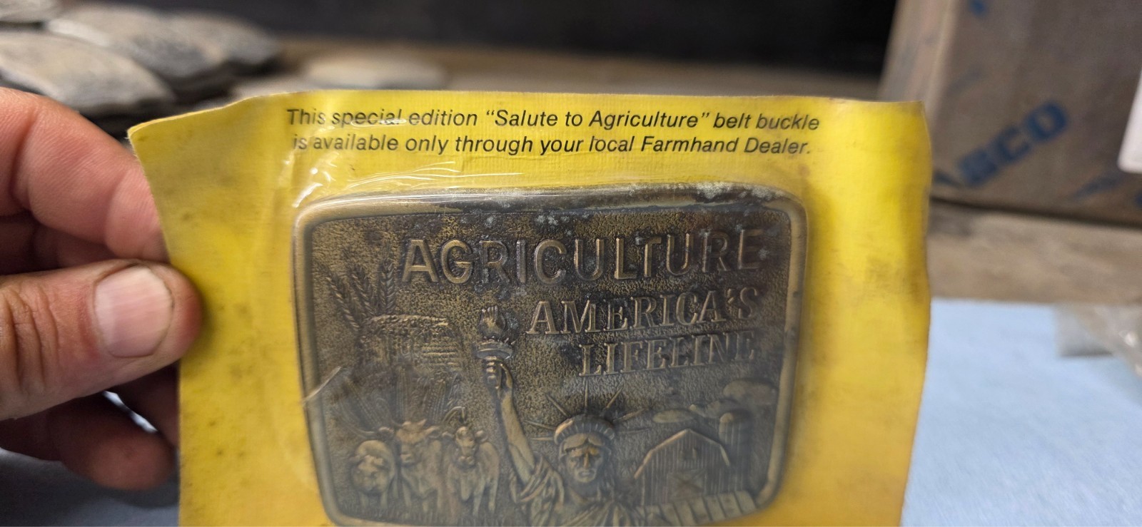 Vintage Farmhand Belt Buckle “Agriculture America’s Lifeline” Limited Edition