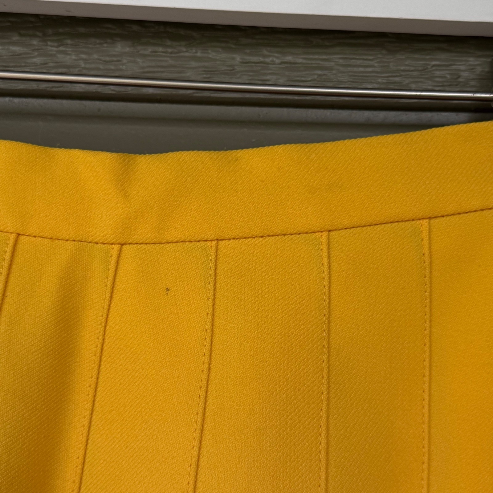 Vintage Cheerleader Uniform Skirt Sweater Jumper Maroon Yellow Chenille Patch