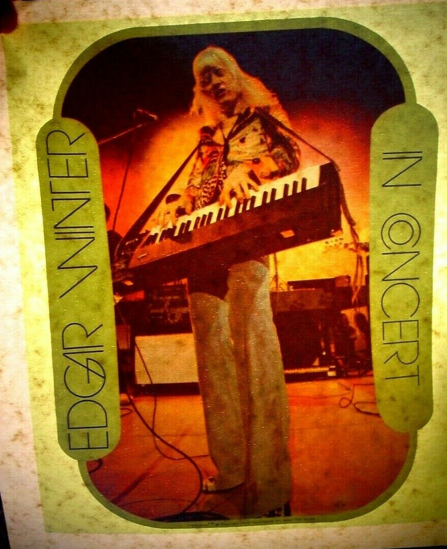 EDGAR WINTER IN CONCERT 1970’s VINTAGE AMERICANA IRON ON TRANSFER B-8