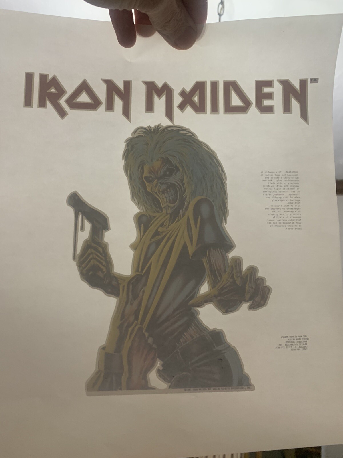 vTg 80s IRON MAIDEN KILLERS Heavy Metal Band Eddie Rock t-Shirt Iron-On transfer
