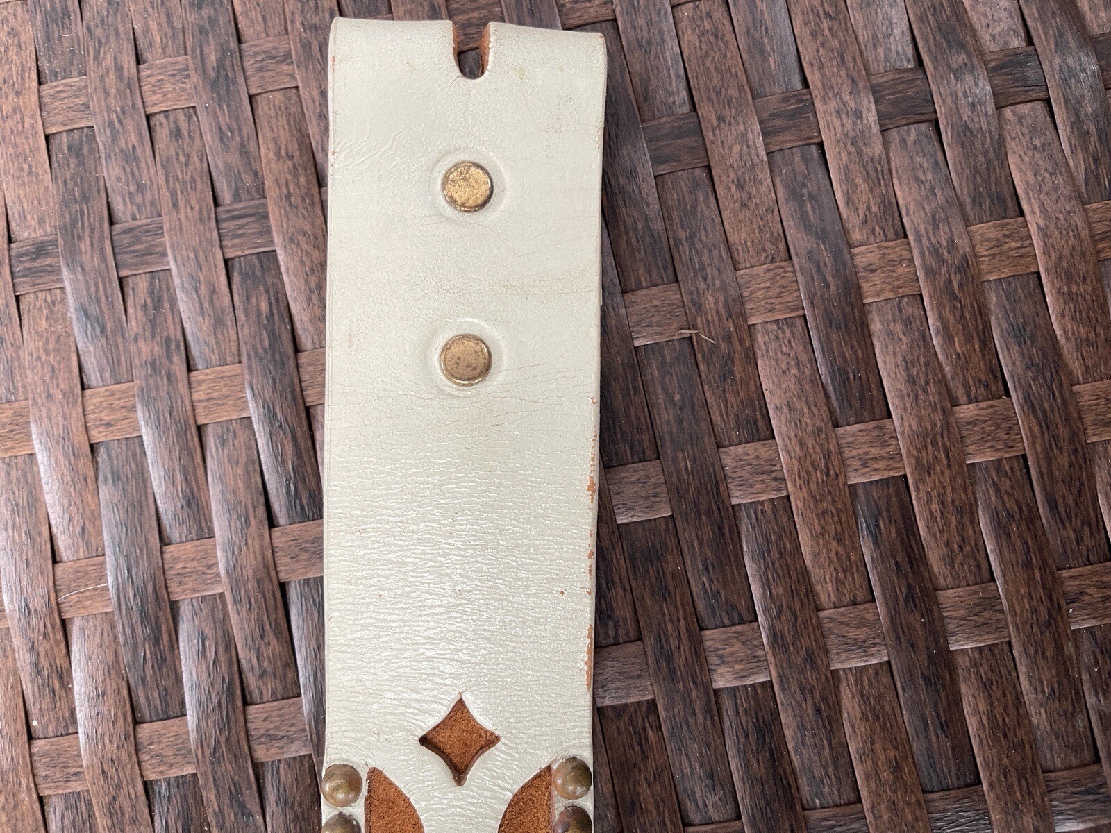 S M Upcycled Leather And Suede Belt Cream Brown By Nyovee 32