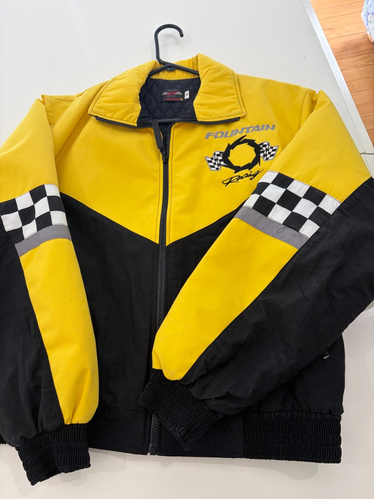 2005 Vintage Fountain Racing Team Powerboat Embroidered black yellow Jacket M