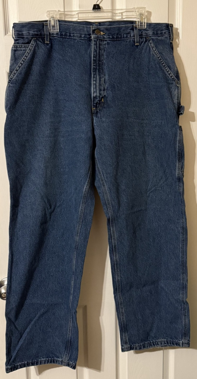 Carhartt Carpenter Workwear Blue Denim Jeans Men’s Size 40 X 32 B13 DPS Rn14806