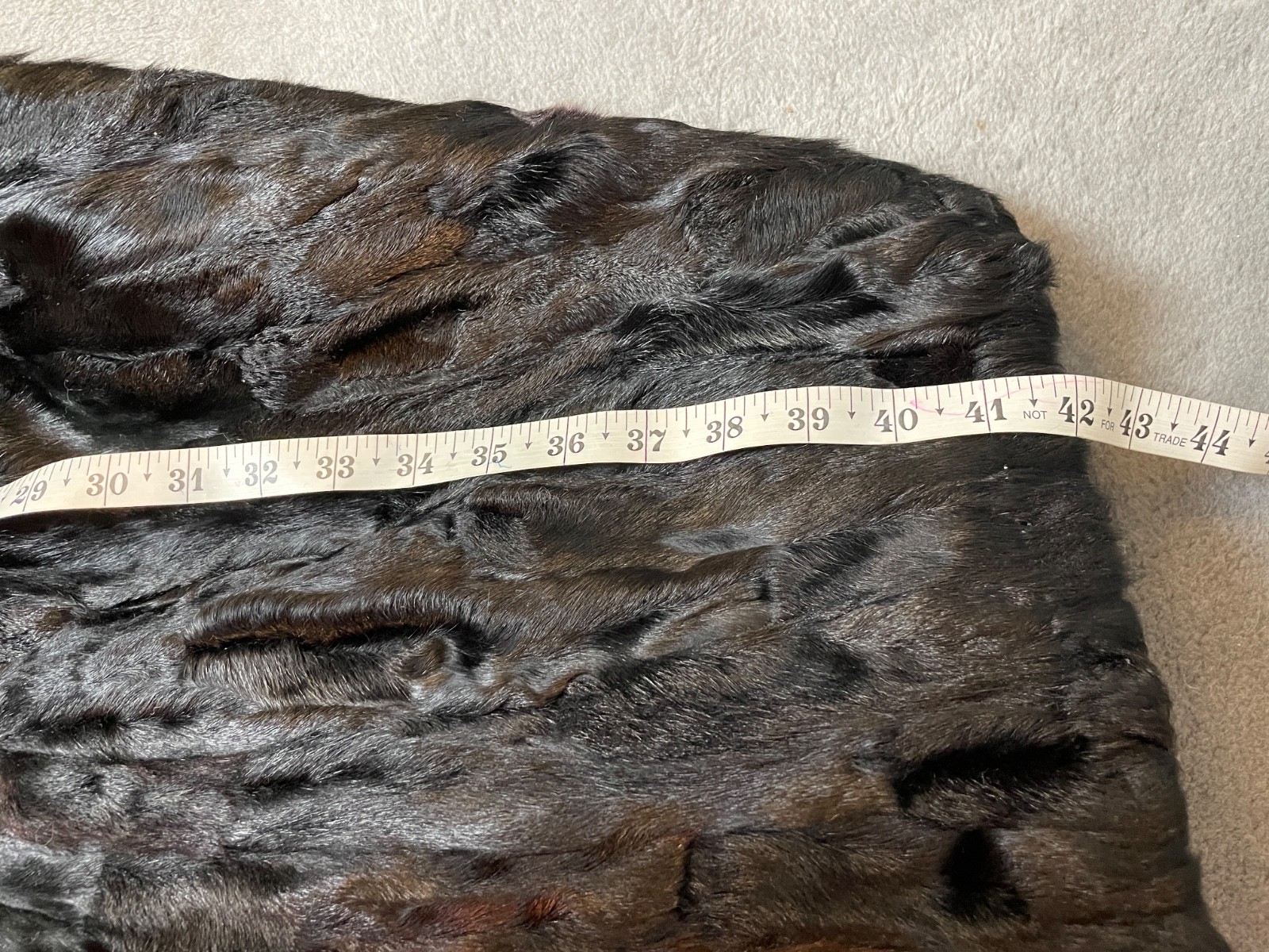 Vintage Lamb Fur Coat Black Full Length Glamorous Heavy For Cold Weather VTG