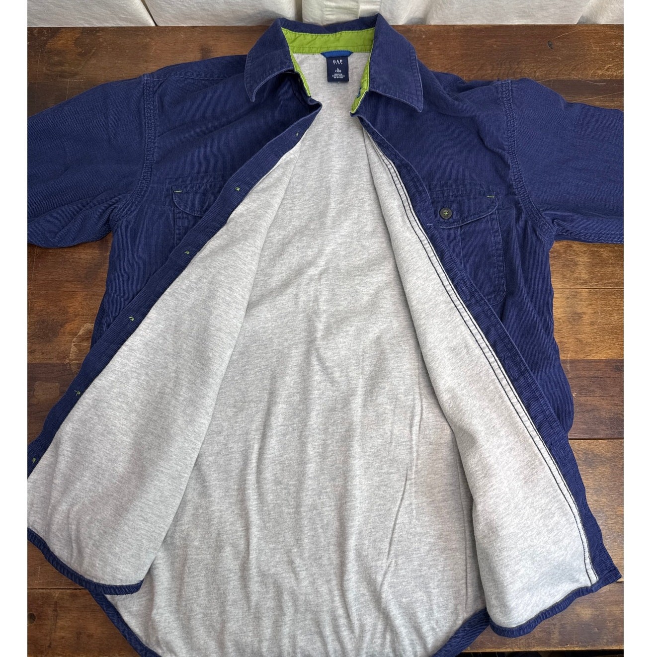 GAP Vintage Navy Blue Corduroy Lined Button-Up Shirt Shacket Boy’s Size 10