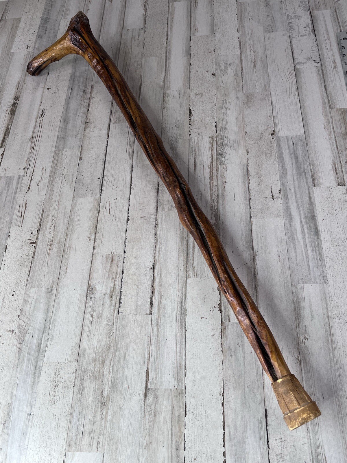 Vintage Natural Wooden Hand Walking Stick Cane 36”