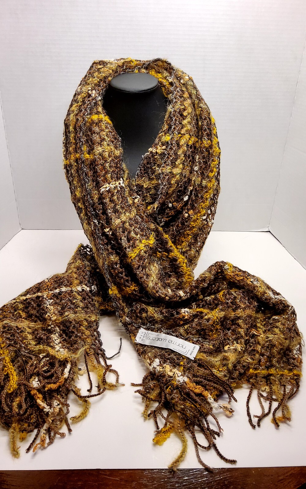 Vtg 80’s Wool And Mohair Weaved Norma Walters Scarf 72″ X 27″