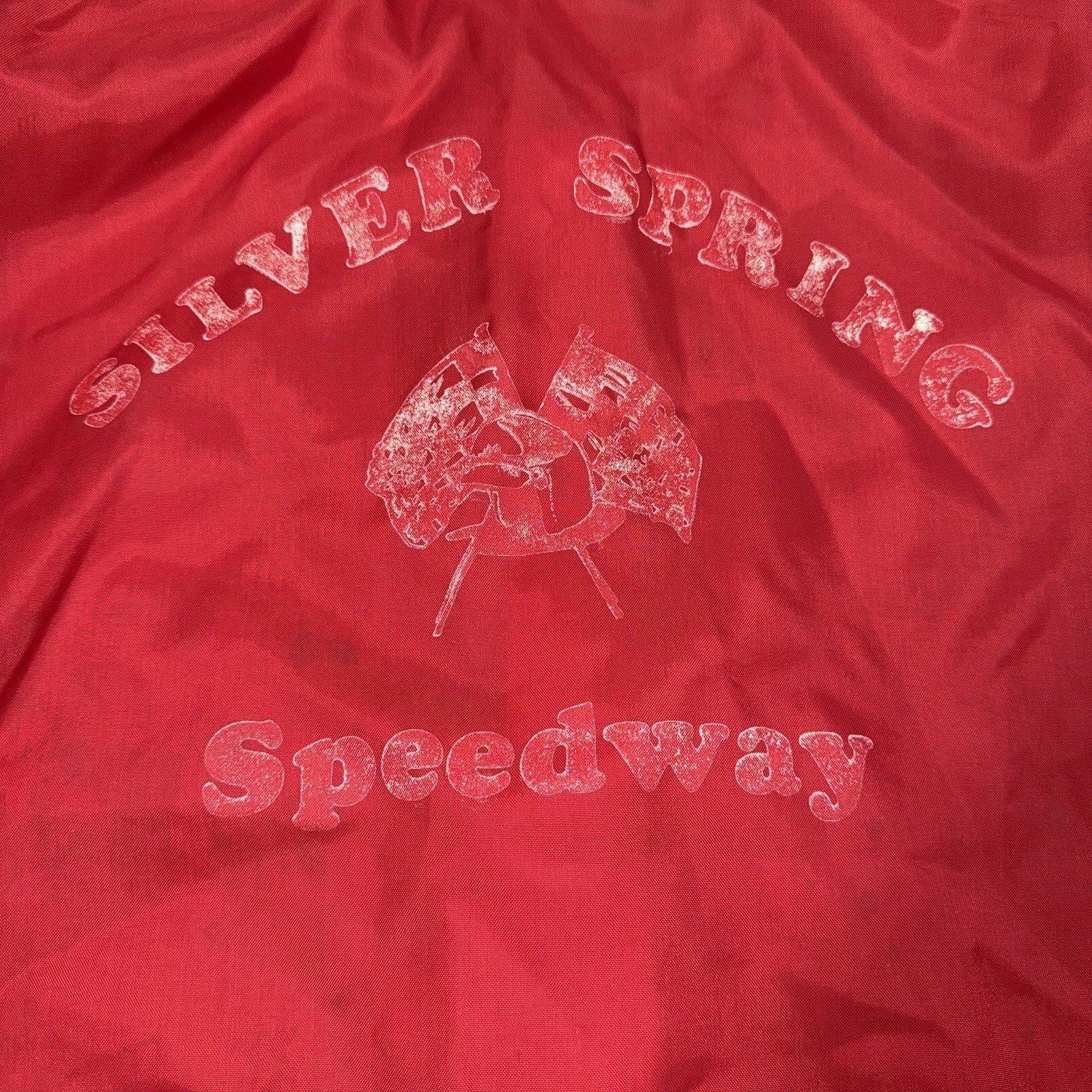 Holloway XL Windbreaker Jacket Mens Red Silver Spring Speedway Vintage Racing