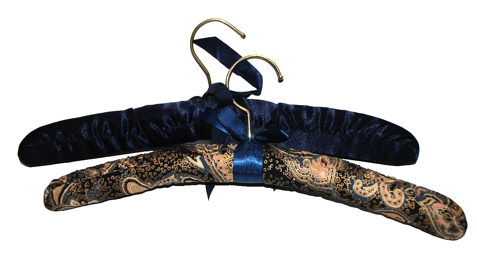 Satin Fabric Padded Lingerie Clothes Hangers Ribbon Unbranded Set of 8 Vintage