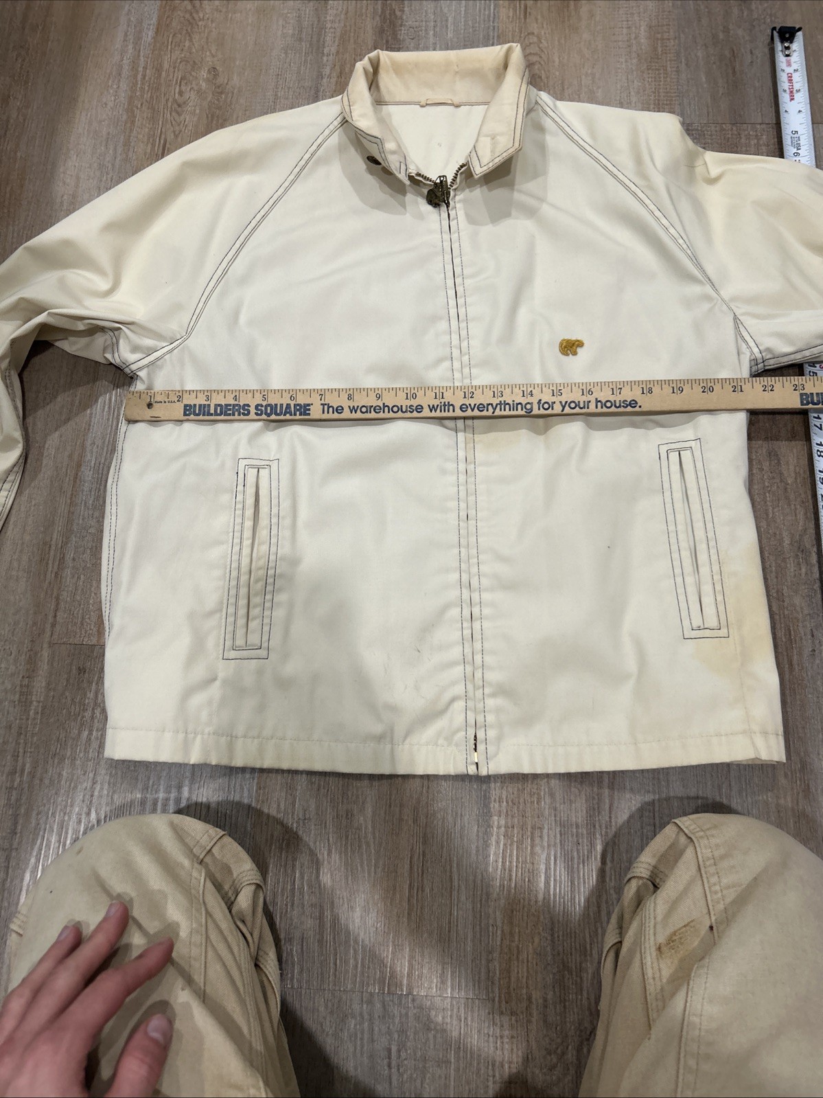 Vintage 60’s Mechanic Work Jacket Large Full Zip White USA