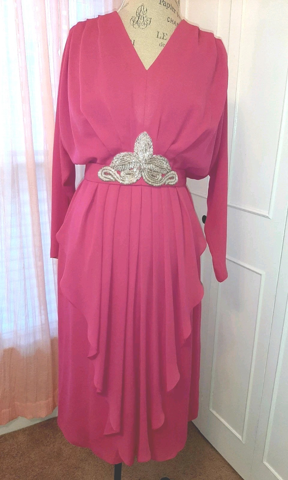 Fuschia 1980s Formal Dress