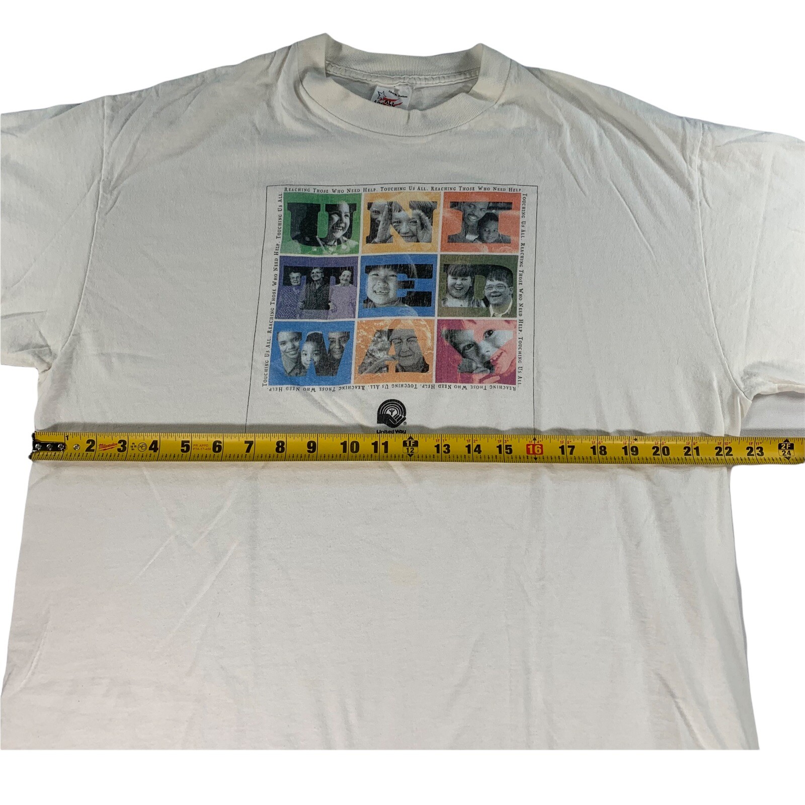VTG United Way Graphic Single Stitch S/S T-Shirt White • USA • Size XL