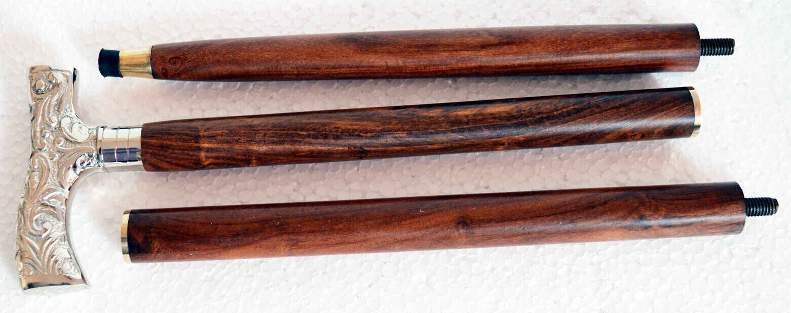 Brass Stick Handle Indian Rosewood~Wooden Cane Classic Walking Cane For Man Gift