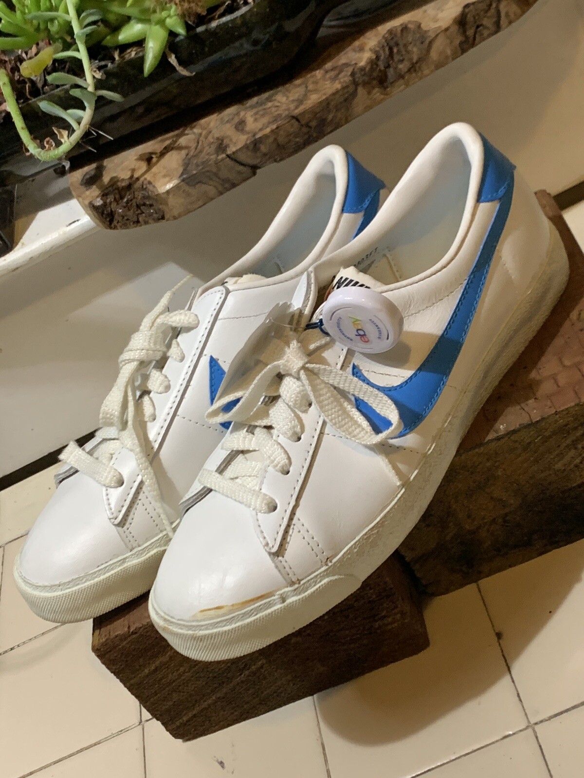 Vintage 80’s Nike Wimbledon Forest Hills White Blue Made In Taiwan Women’s US8.5