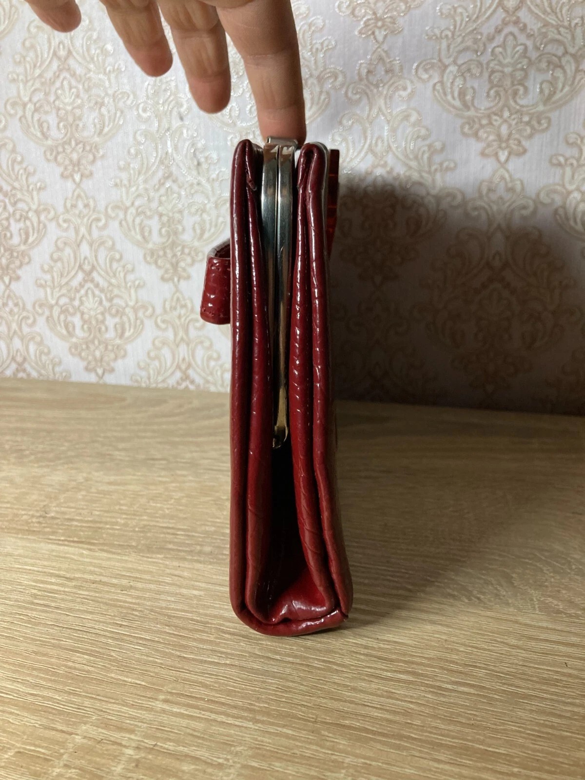 Vintage red patent leather evening bag, handbag. Clutch Bag