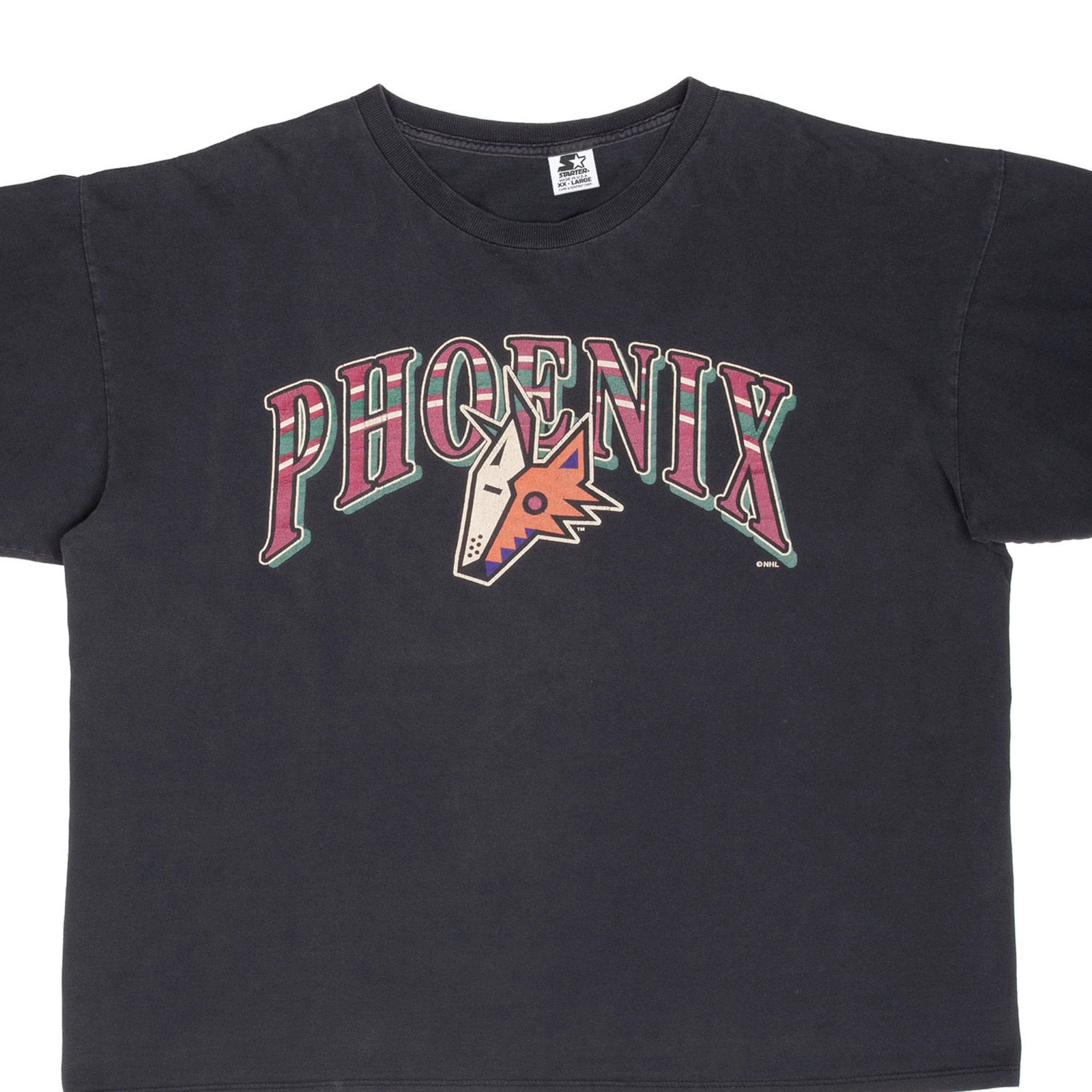 VINTAGE NHL PHOENIX COYOTES 1990S STARTER TEE SHIRT 2XL MADE IN USA