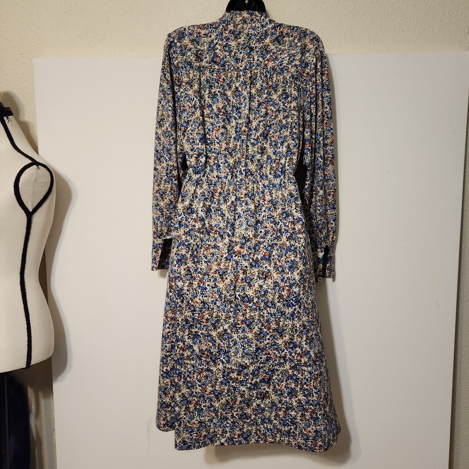 Vintage 70s Sears Jr Bazaar Dress Small print floral groovy boho modest