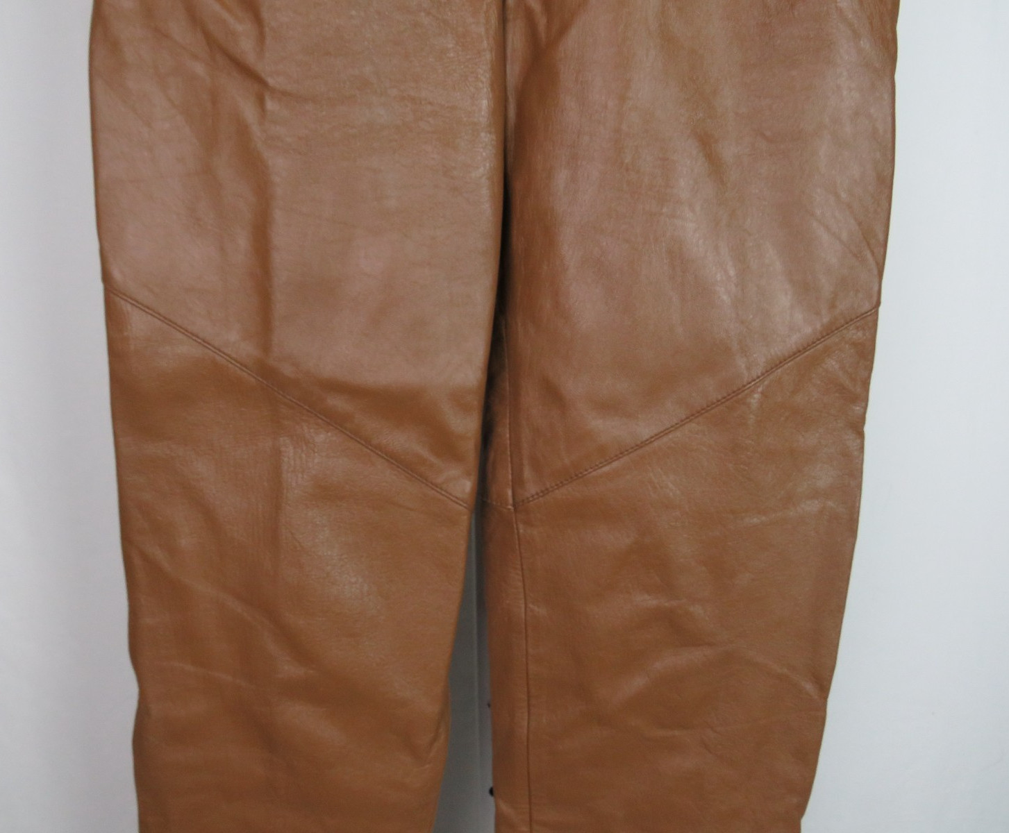 VTG BIELLA GENUINE LEATHER PANTS COGNAC SIZE SMALL FULLY LINED STYLED IN FRANCE