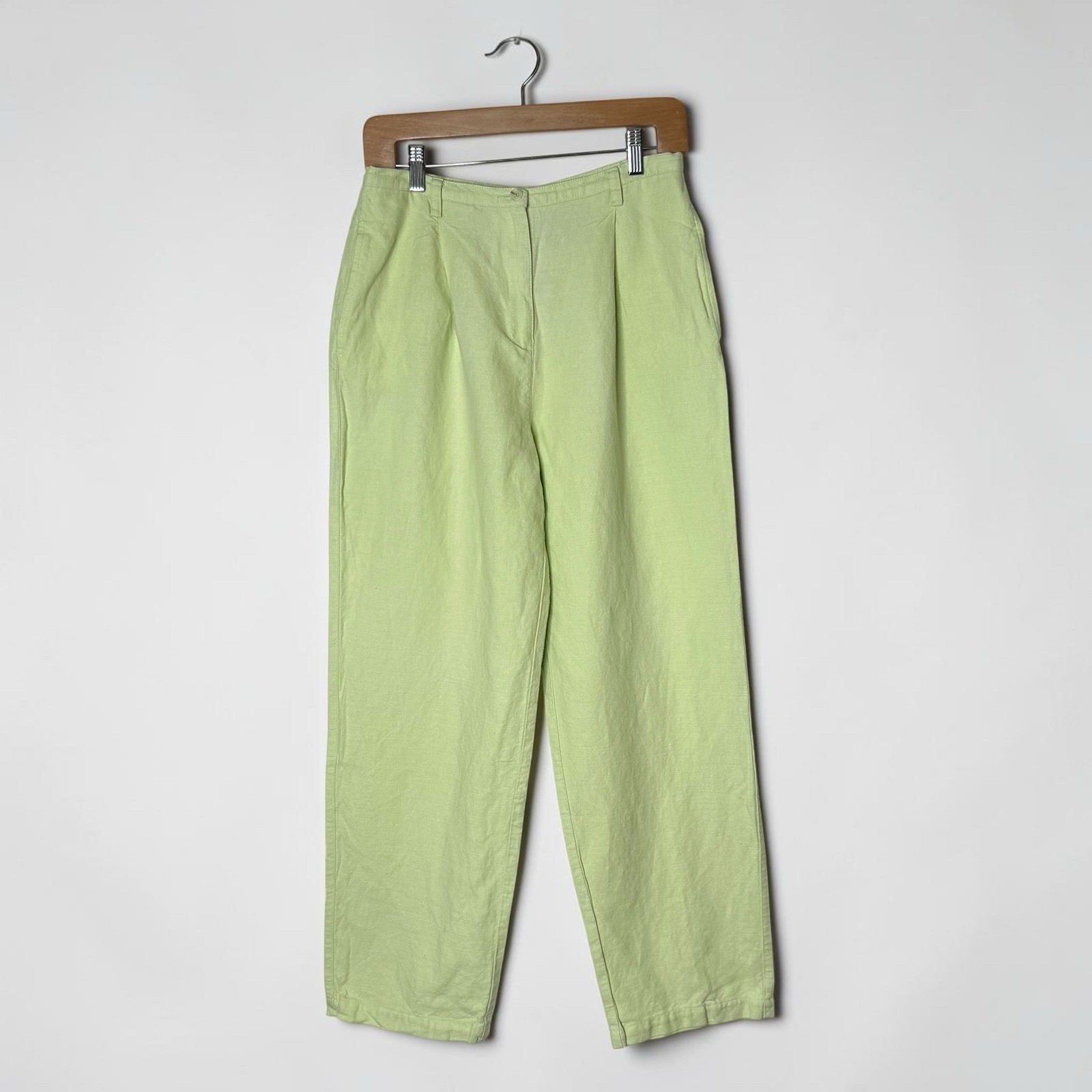 Vintage Liz Claiborne LizSport Linen Pleated High Rise Pants Resort Wear size 10