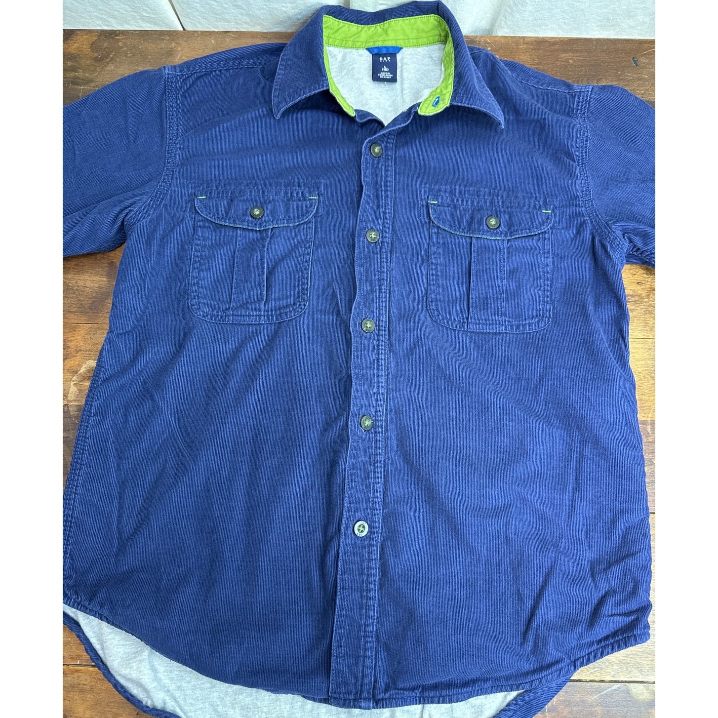 GAP Vintage Navy Blue Corduroy Lined Button-Up Shirt Shacket Boy’s Size 10