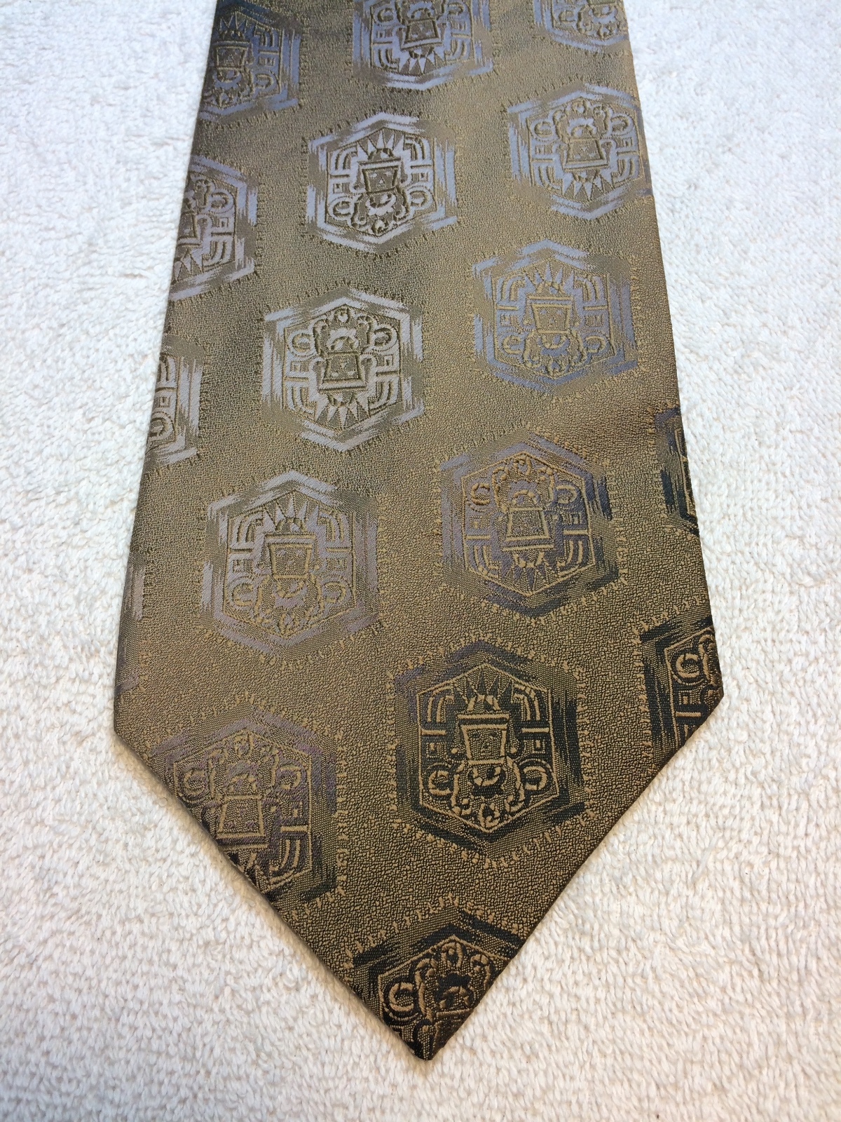 VINTAGE WEMBLEY MENS TIE 4.25 X 54 BRONZE WITH GRAY
