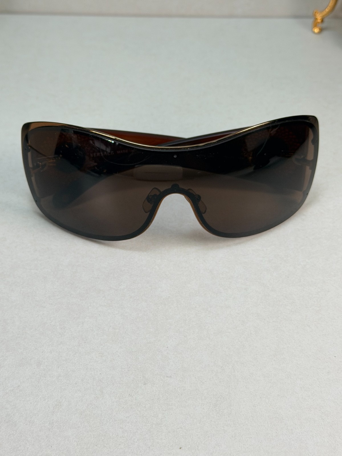 Versace Medusa MOD 2082 Brown Sunglasses Y2K Designer Italy Rare