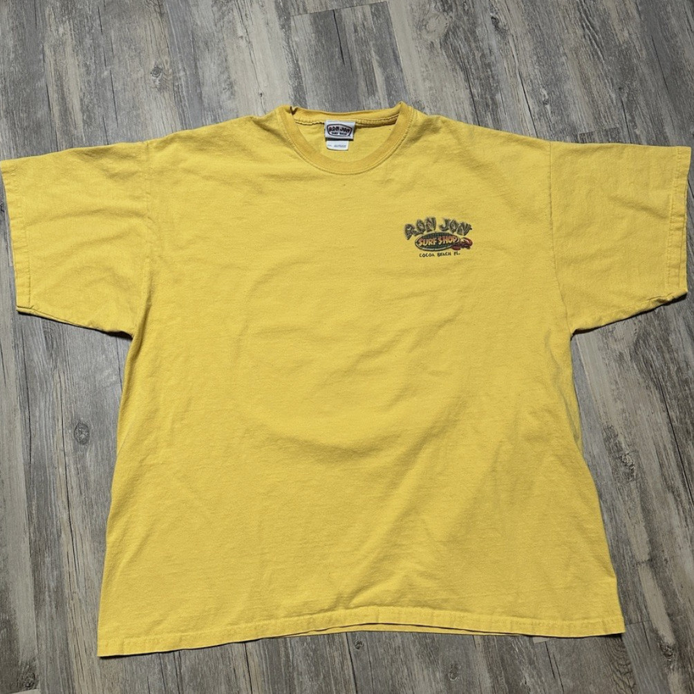 Vintage Ron Jon Surf Shop T Shirt Men’s 2XL Yellow Alligator Graphic