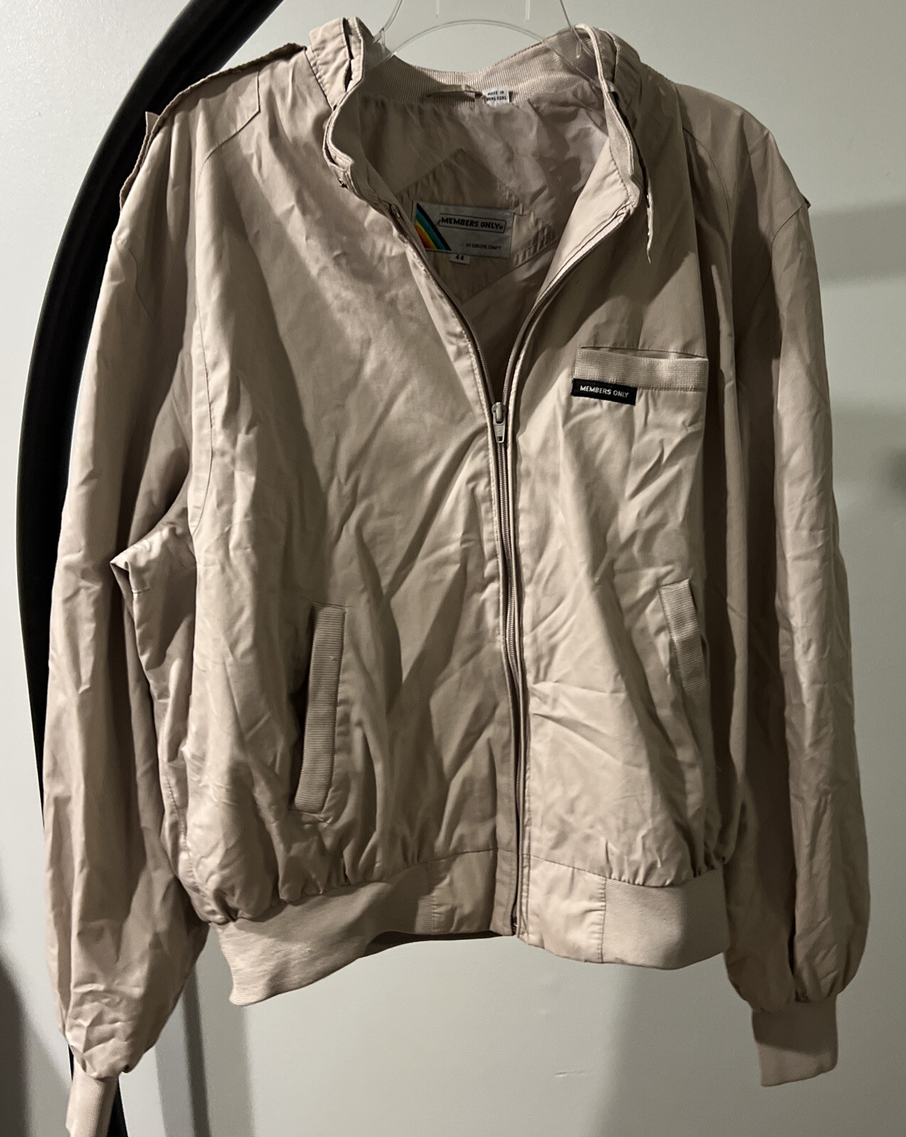 Members Only Jacket gray Mens sz 44 Vintage 80’s Rainbow Label Europe Craft