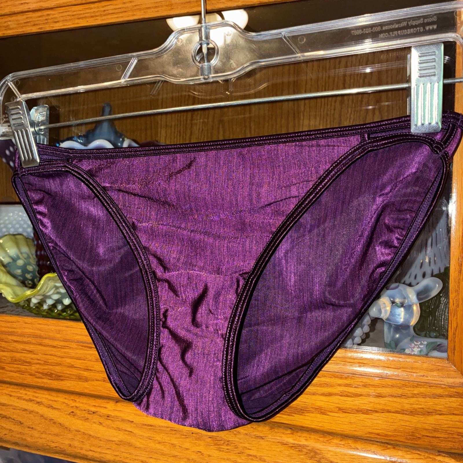 Vintage Vanity Fair Panty Panties String Bikinis Purple Small 5