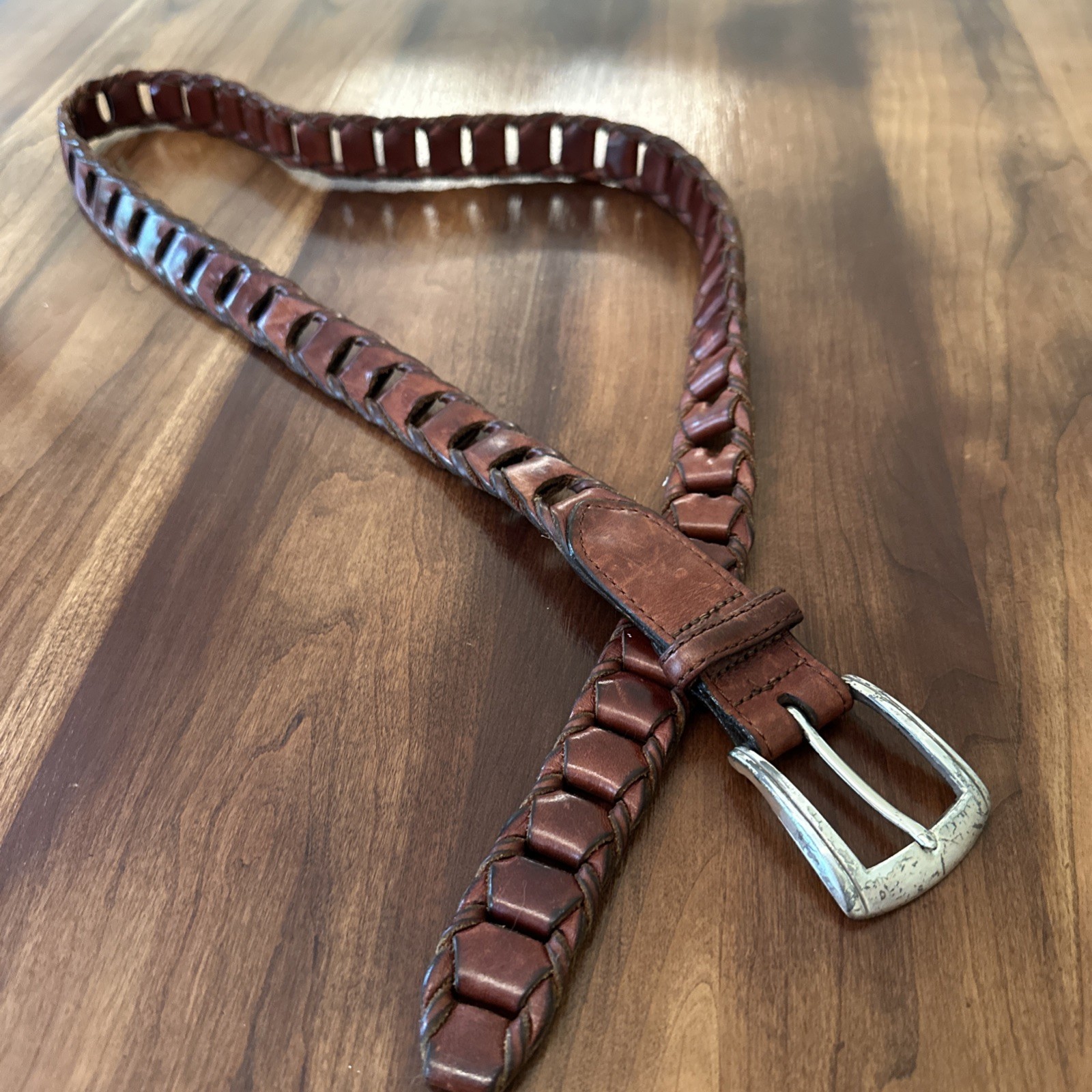 Billy Belts California Braided Brown Leather Belt, Causal / Belt Size 34 Vintage