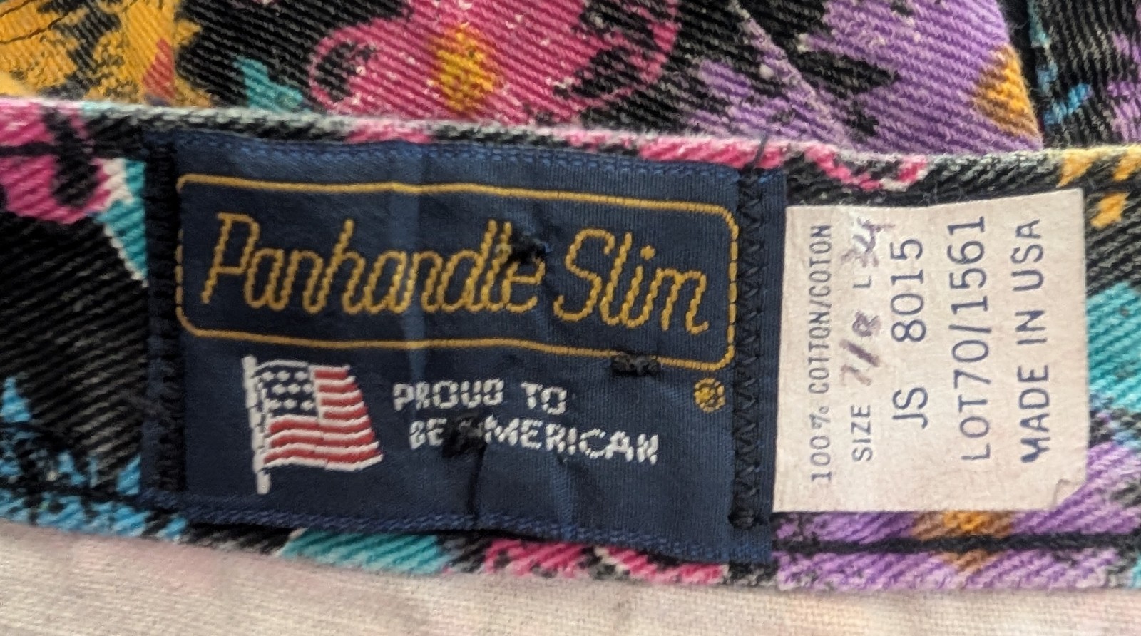 Vintage 80’s Panhandle Slim Floral Jeans 24×31 High Waisted Deadstock