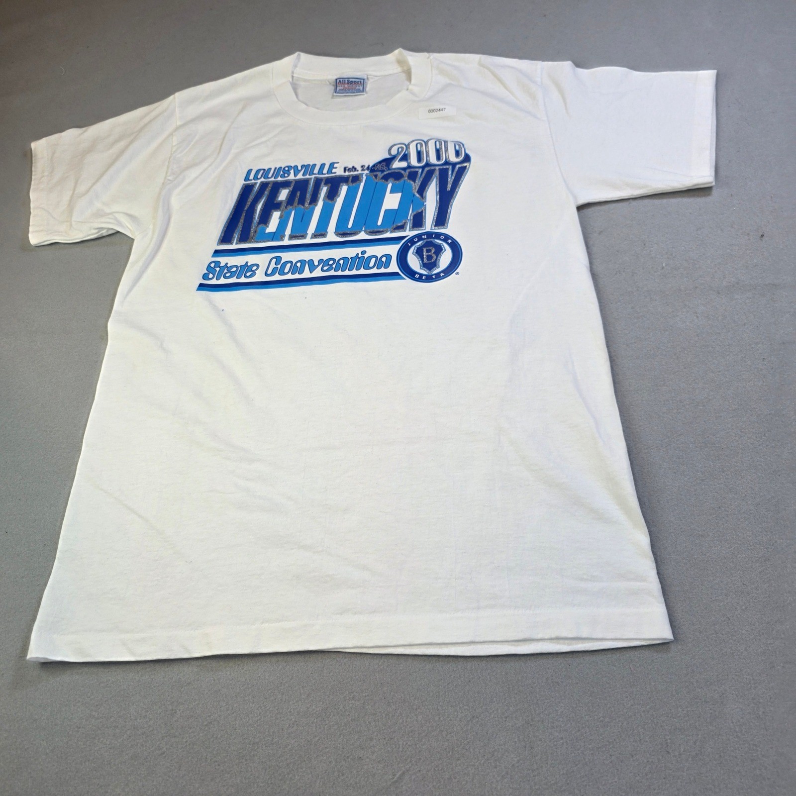 Vintage 2000 Kentucky Junior Beta State Convention T-Shirt All Sport White M