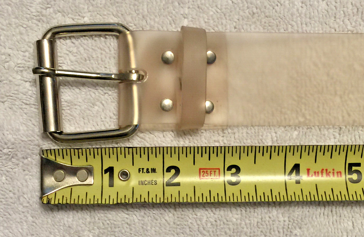 Ladies Clear Belt Silver Toned Buckle & Silver Holes – 36.5″ Long, 1.5″ Wide