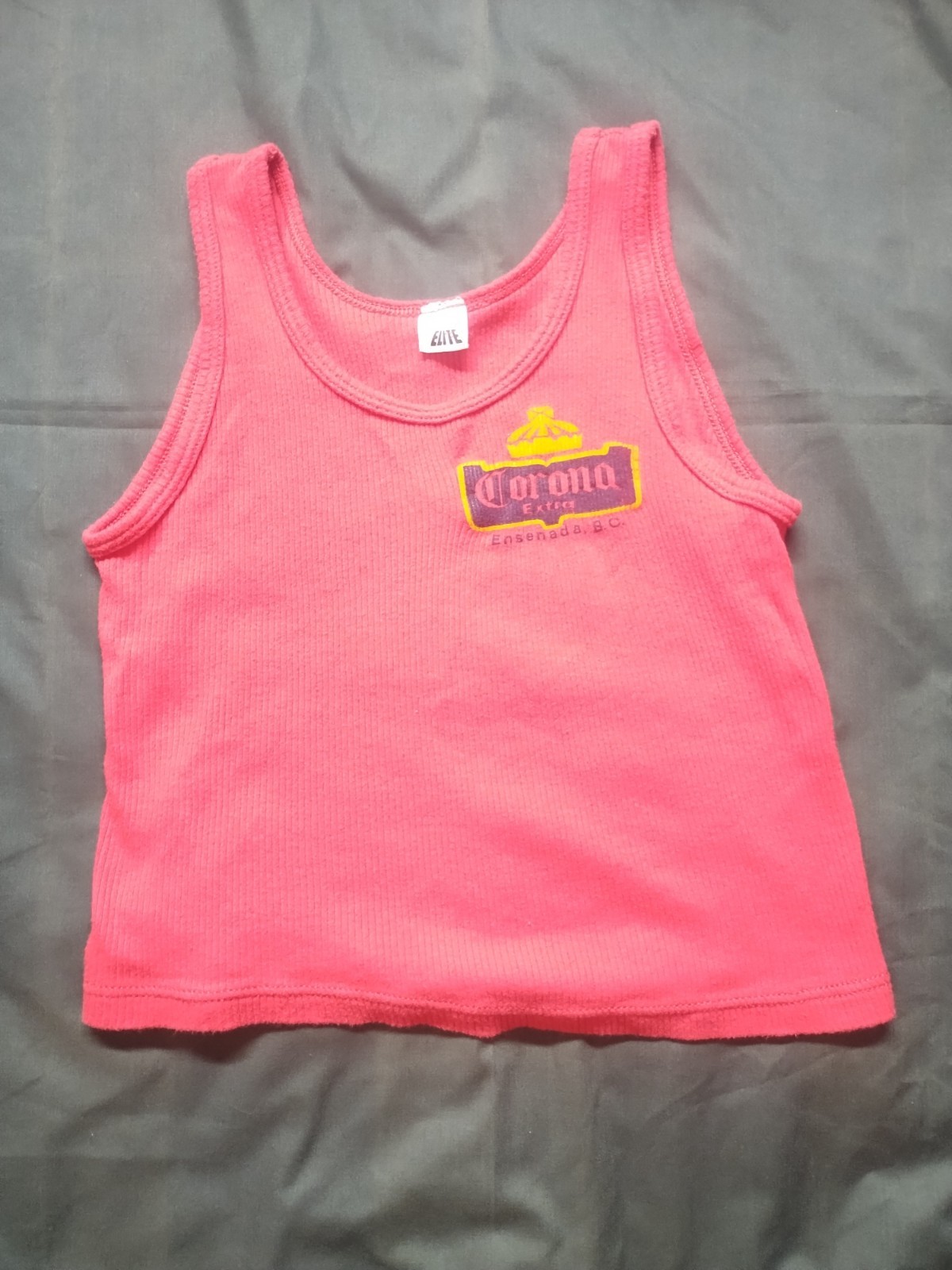 Vintage Corona Extra Ensenada Tank Top Ladies Large 80s 90s Elite Mexican Tag