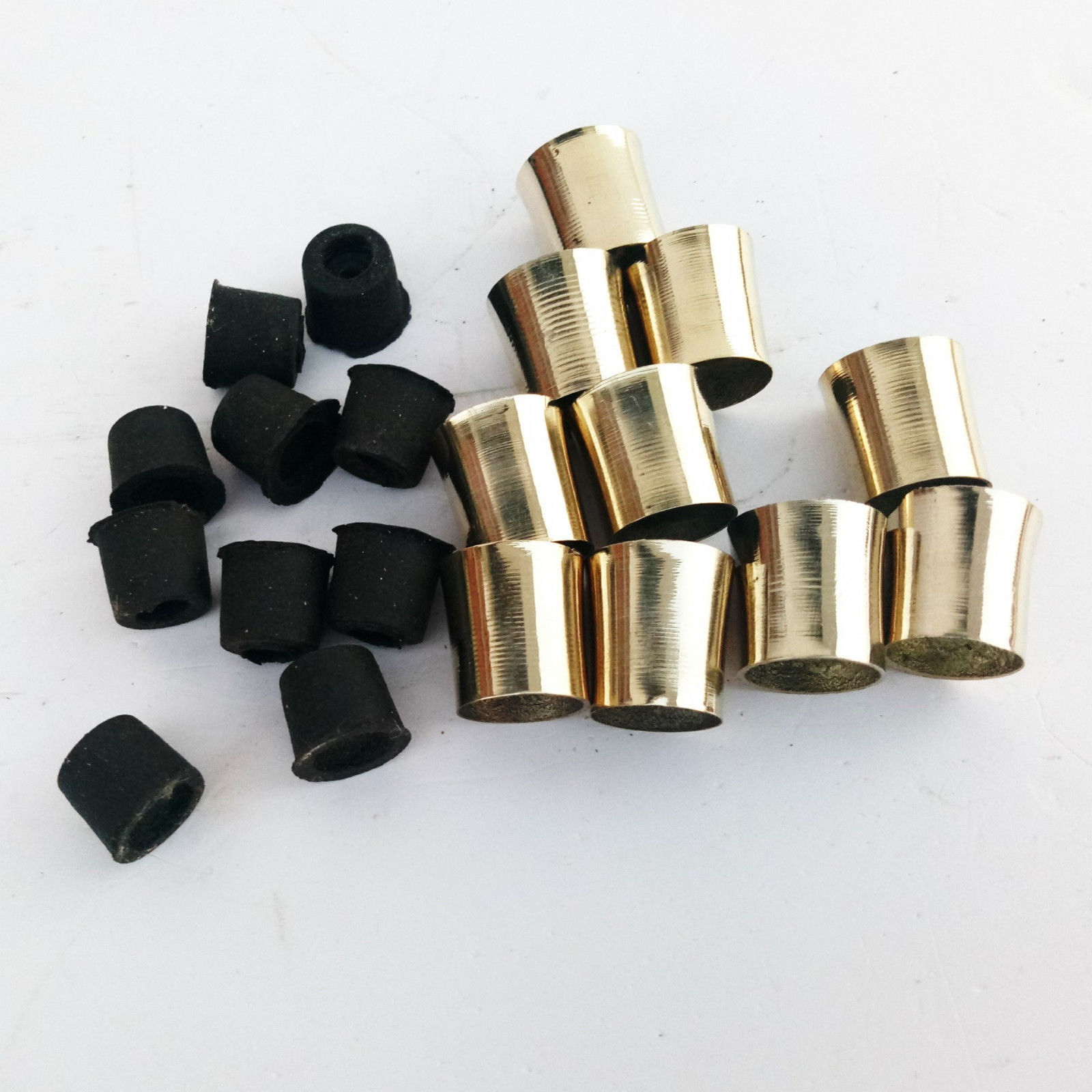 LOT OF 10 SOLID BRASS SPARE TIP FOR WALKING STICK / CANE PART OF VINTAGE CANE