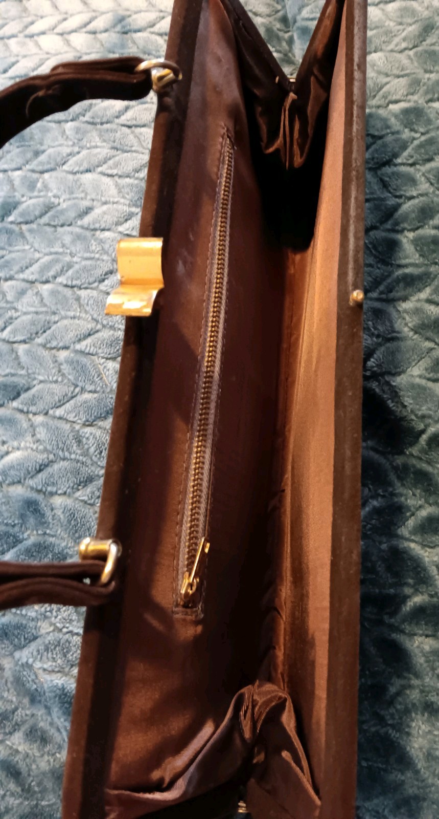 Vintage Suede Brown Clutch Purse