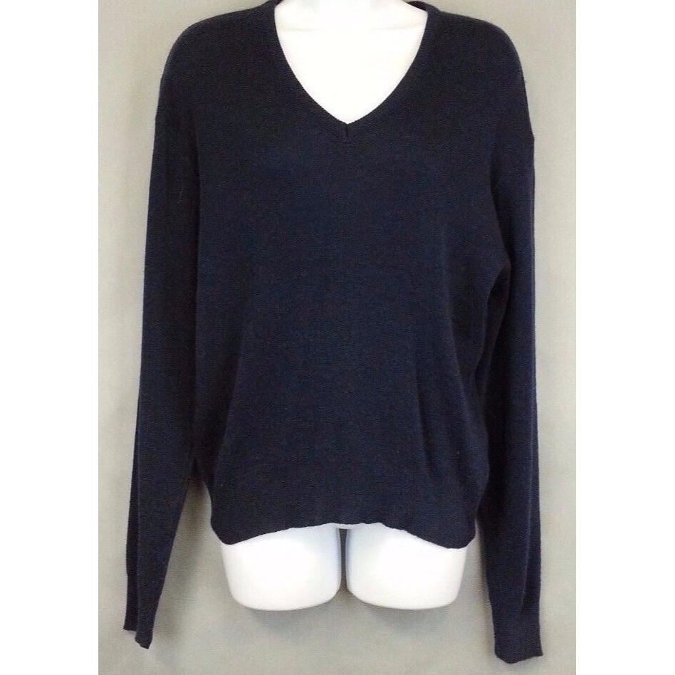 1970s Vintage Sears Knit Sweater Navy Blue Style Works For Teens Size S