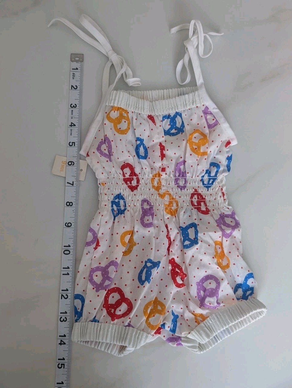 Vintage 90s Carrots Romper Jumper Toddler 9M NEW NOS Pretzel Novelty Print As Is