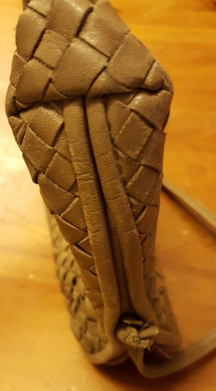Vintage, Ganson, Khaki, Woven Leather, Cross Body Handbag (1970s)