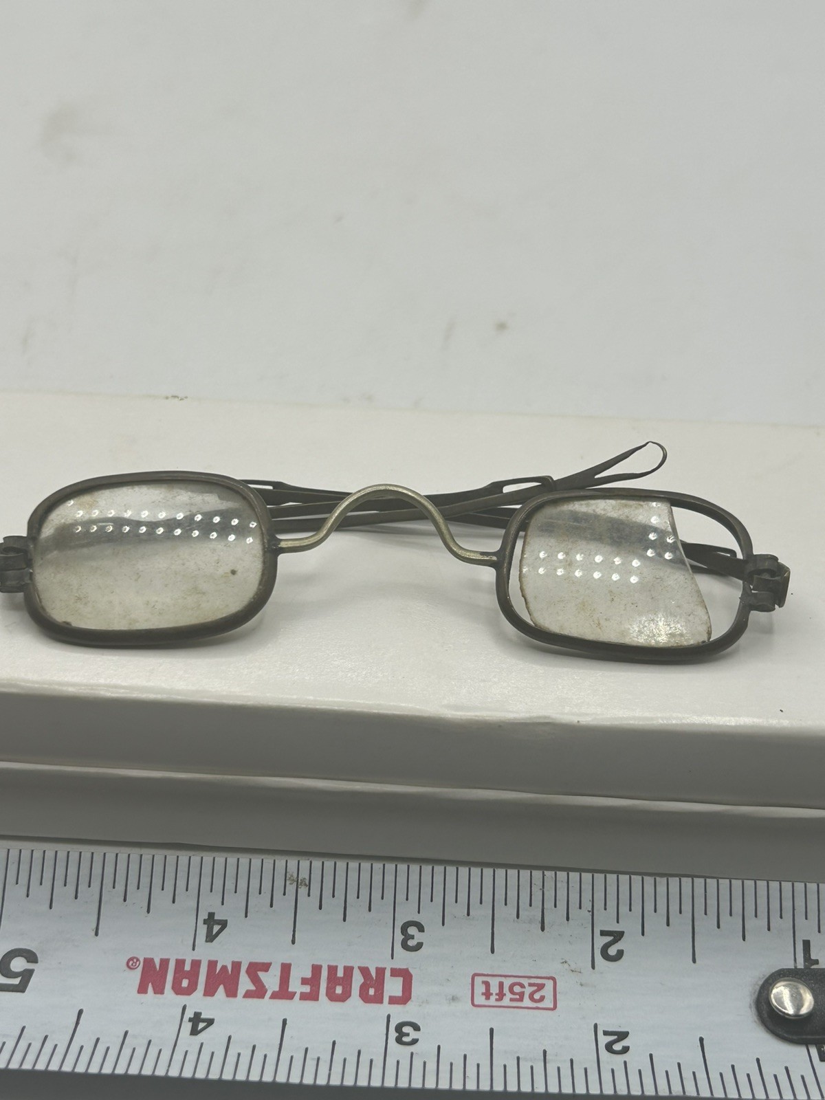 Antique Rectangular Eyeglasses with Extendable Temples in Antique